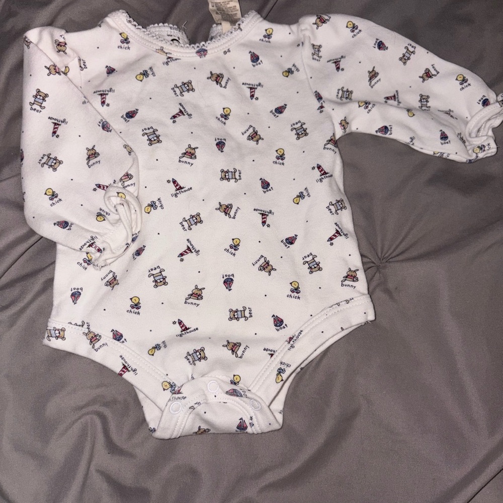 White Printed Kids One Piece